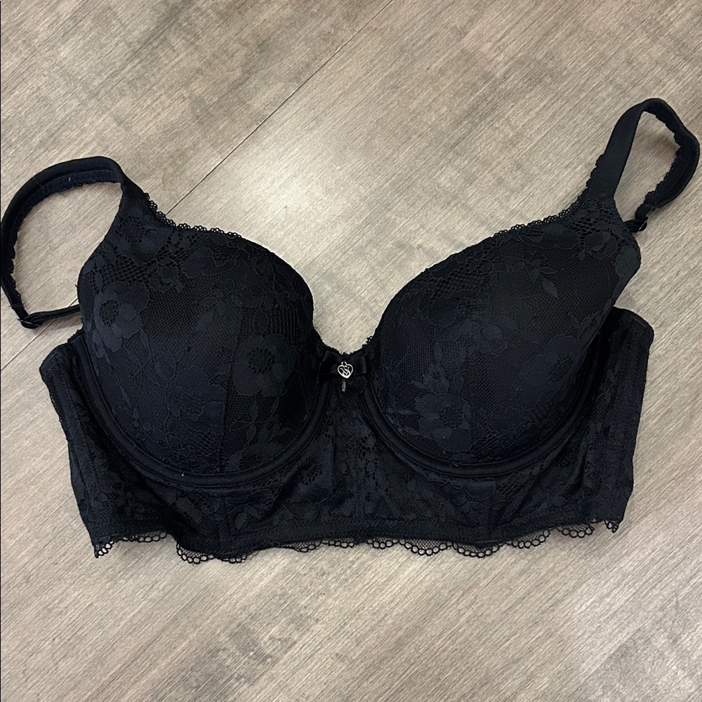 Victoria's Secret Black Floral Lace Bra